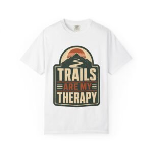 TRAILS ARE MY THERAPY Hiking T-Shirt, Hiker Gift, Outdoor Self Care Tee, Trail Lover Shirt